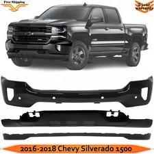 Front Bumper Primed & Valance Textured Kit For 2016-2018 Chevy Silverado 1500