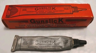 Outers Gunslick The Sportsman Reels Rods Guns Oil Lubricant Box & Tube VTG