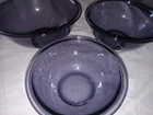 Rare Vintage Pyrex Amethyst  Glass Mixing Bowl Set Of 3 LG, MD, and Sm