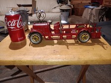 Antique 12" Original Kenton Toys Cast Iron Ladder Fire Truck