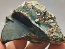 Rutile Crystals Grown On Iridescent Hematite Crystal With Good Luster-Zagi Mount
