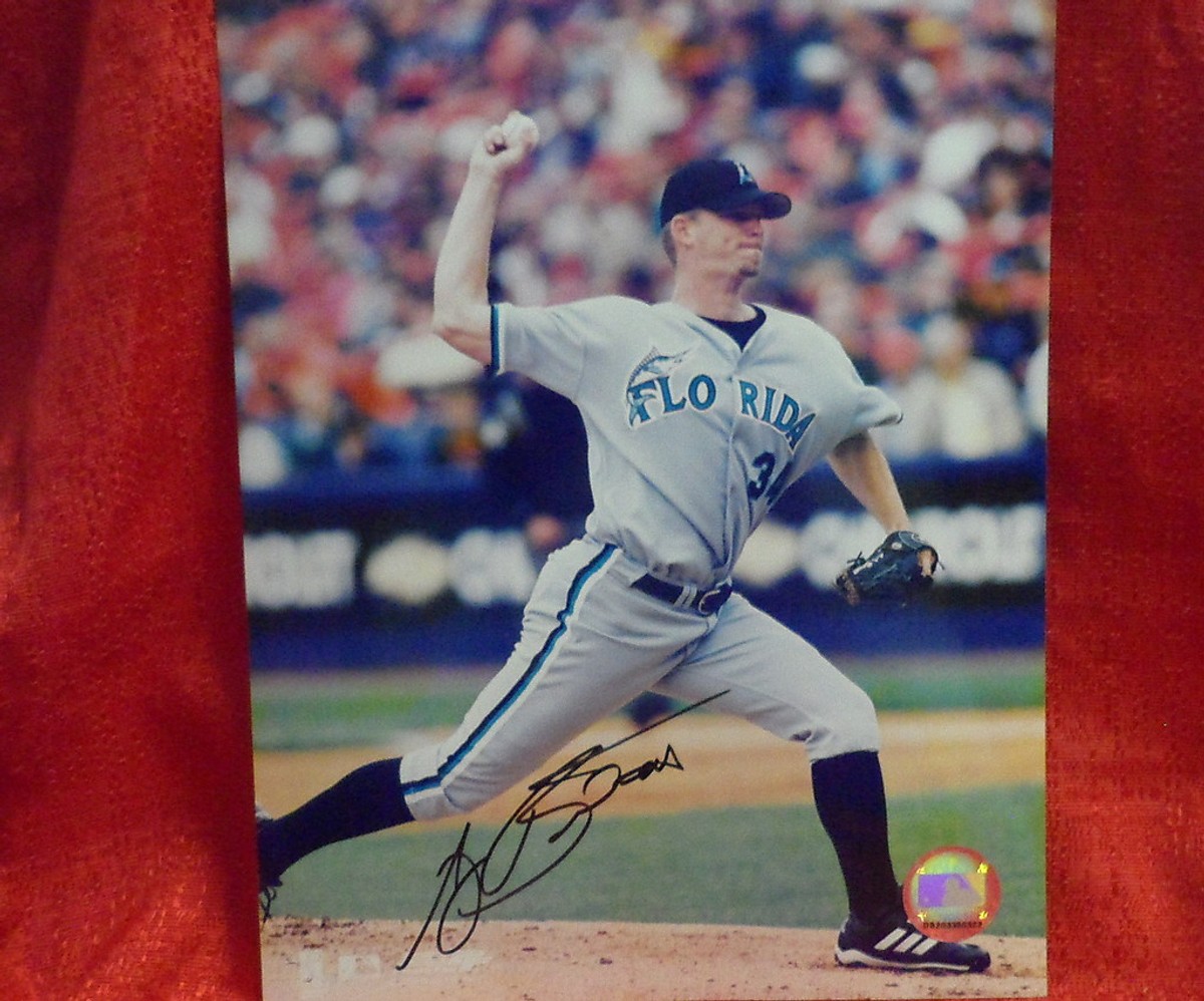 MLB    A.J.バーネット　直筆サイン入りフォト　　フロリダマーリンズ MLB A.J.バーネット 直筆サイン入りフォト フロリダマーリンズ