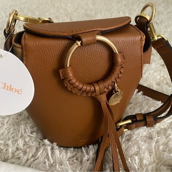 See by Chloe Box Leather Bucket Crossbody Bag NWOT Joan