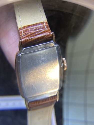 Vtg Gruen Guild 15 Jewel 10K GF Rose Gold Men's Square Conoruma Movt Watch Works - Picture 7 of 21
