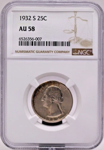 1932-S Washington Quarter NGC AU58  (042PID)