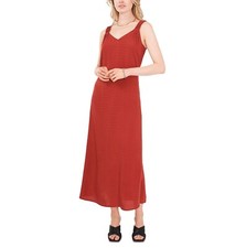 Vince Camuto Women's Clip-Dot V-Neck Maxi Dress Orange M B4HP