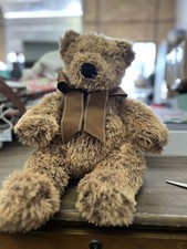 FAO Schwarz 19" Teddy Bear Big Brown Ribbon Bow 2011 Toys R Us