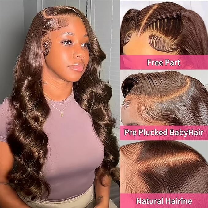 20 Inch Chocolate Brown Lace Front Wigs Human Hair Pre