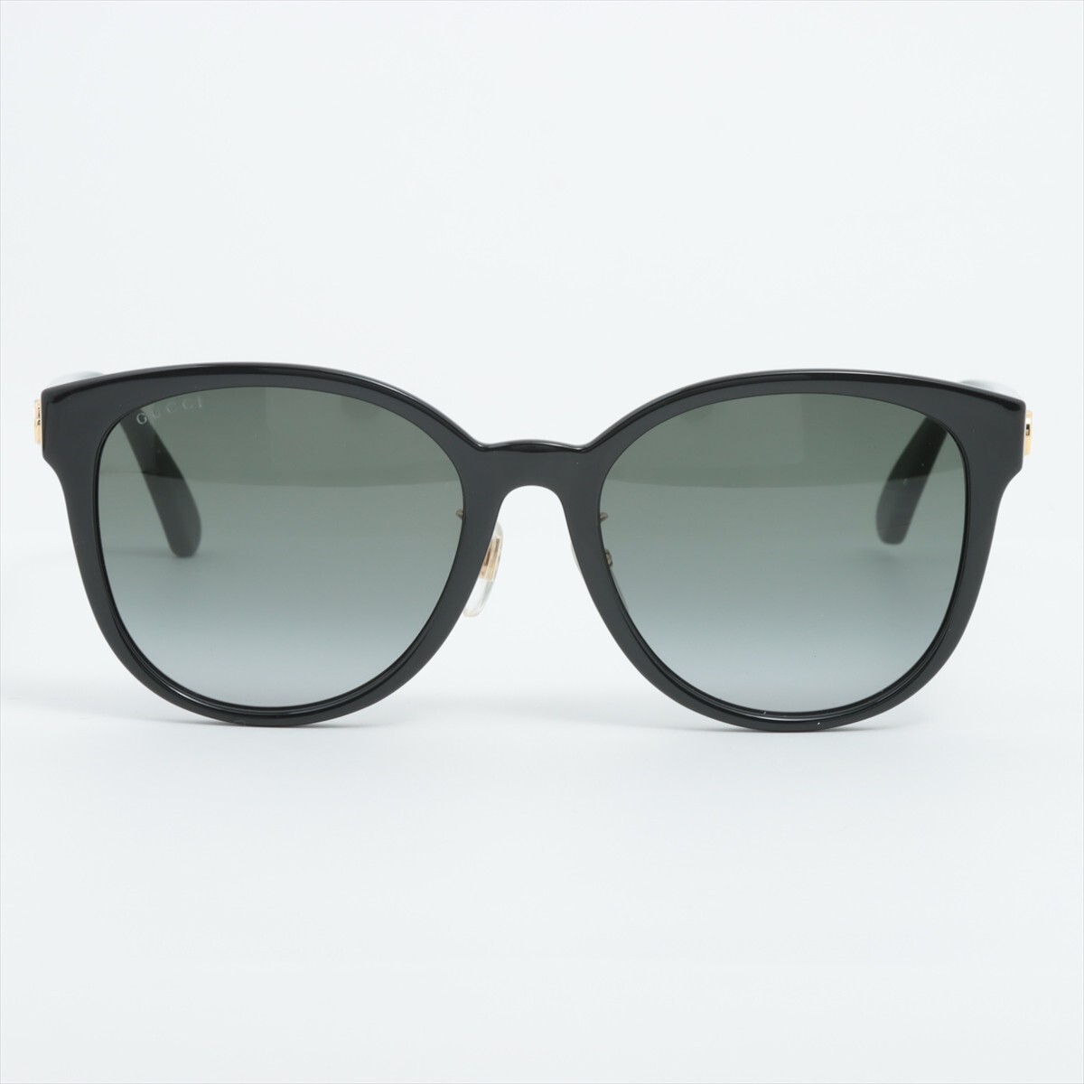 Gucci Round Sunglasses Black Plastic Frame With Green & Red