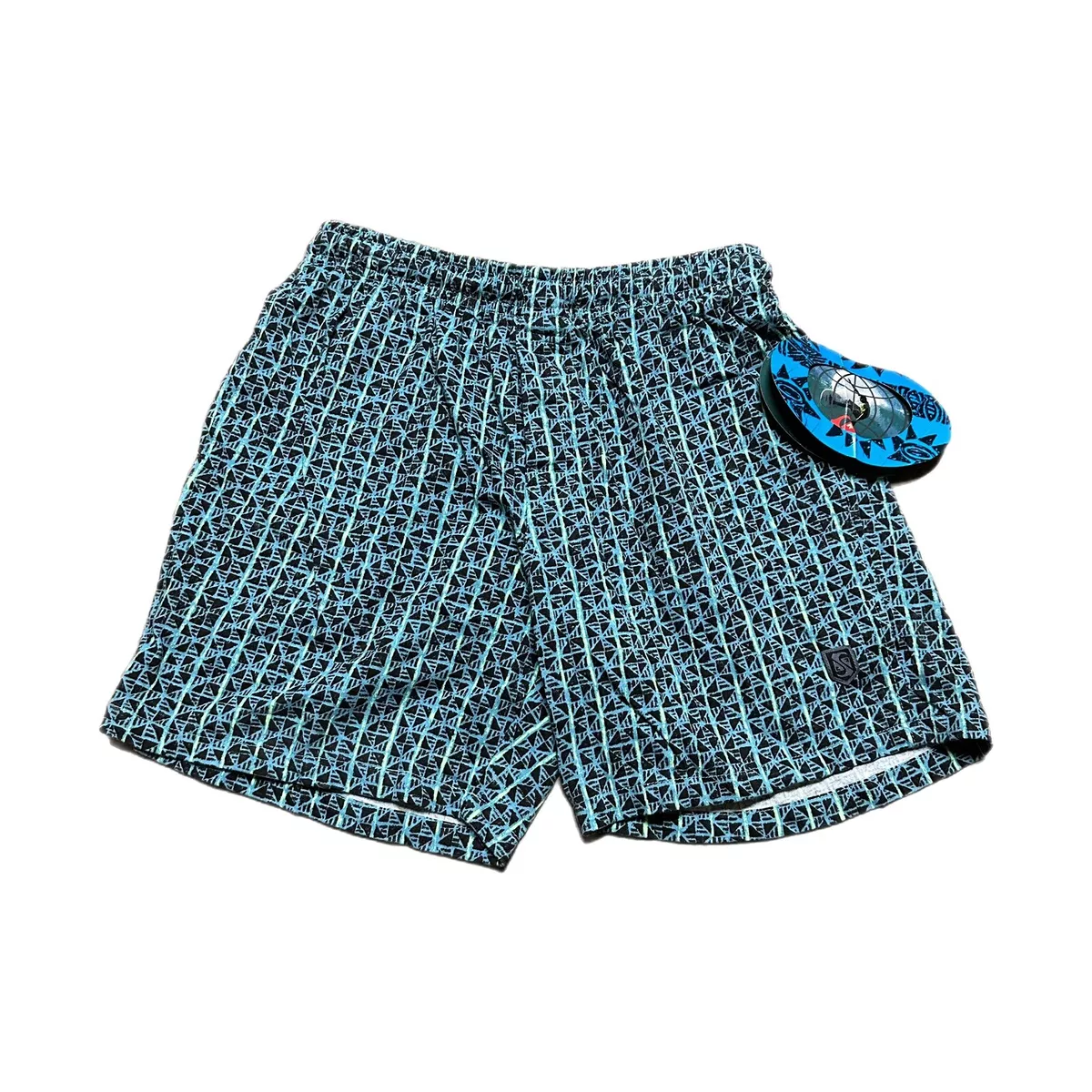 Vintage Quiksilver Blue Striped Pattern Sweat Shorts Men s 30 Surf