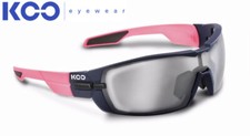 Nuovi occhiali da sole ciclismo KOO aperti fumo + lenti trasparenti rosa/marina V fondotinta cancro