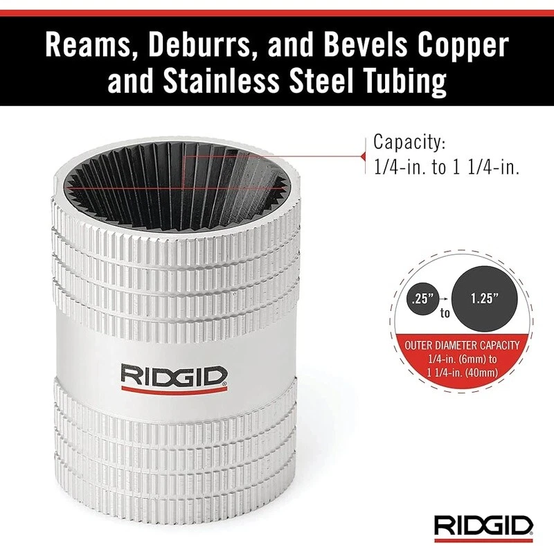 Herramienta escariadora de tubos de cobre de 1/4 a 1-1/4 pulgadas desbarbado interior exterior corte nuevo Foto 3 de 4