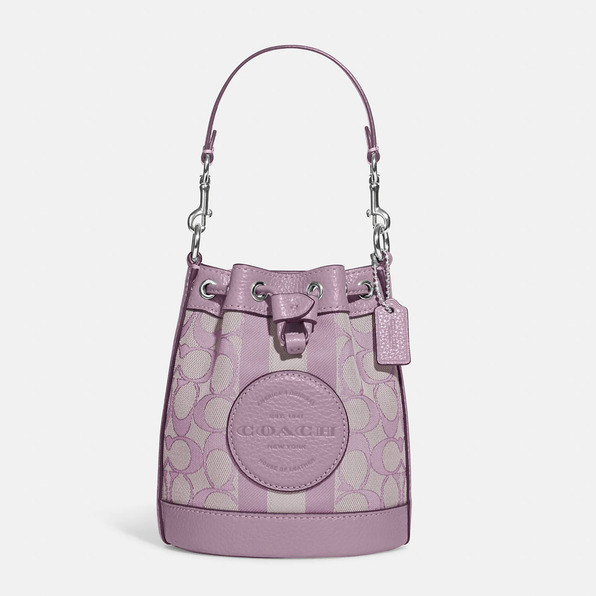 NWT Coach Mini Dempsey Bucket Bag In Signature Jacquard With