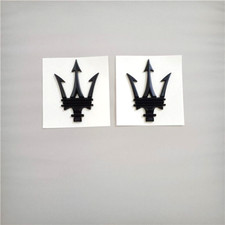 For Maserati Ghibli Grecale Quattroporte Levante Trident Bright Black Badge Kit