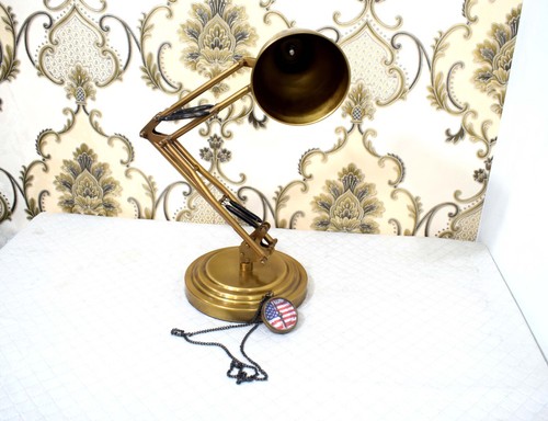 Nautical Sophisticated Brass Table Lamp Feature Classic Design Adjustable Shade - Picture 10 of 10