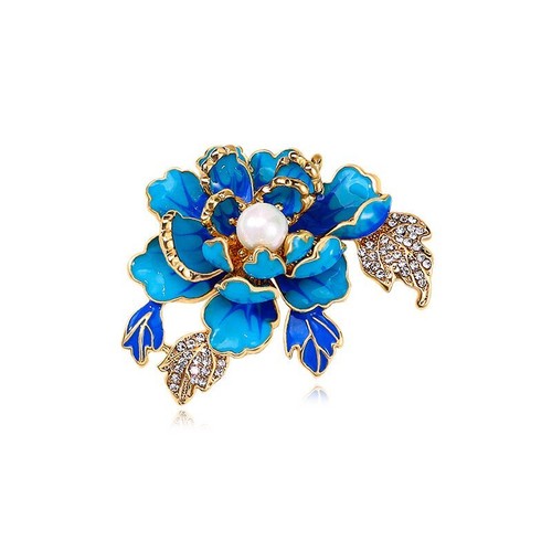 Fashion Crystal Pearl Peony Flower Brooch Pin Women Wedding Bridal Jewelry Gift - Picture 17 of 19