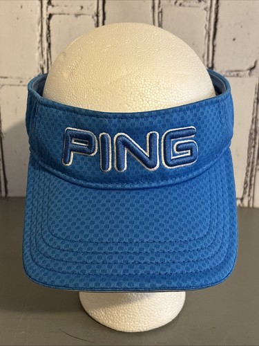 Mr. Ping Blue/White Letters Polyester Strapback Visor Cap/Hat