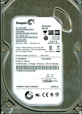 ST500DM002, 1BD142-541, KC65, WU, W2AJ SEAGATE SATA 500GB | eBay