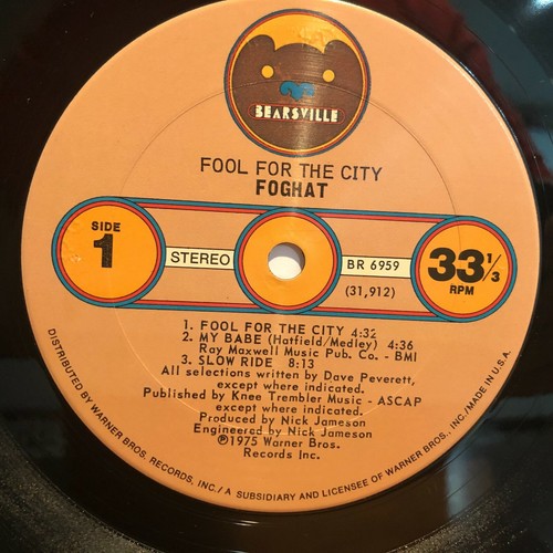 Foghat Fool For The City LP Album 1975 Bearsville BR 6959 VG+ Ludwig - Picture 4 of 6