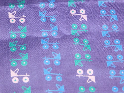 2 Yards 36 Zoll breit Vintage BAUMWOLLSTOFF Quilt lila rosa grün blau ROLLSCHUH - Bild 3 von 4