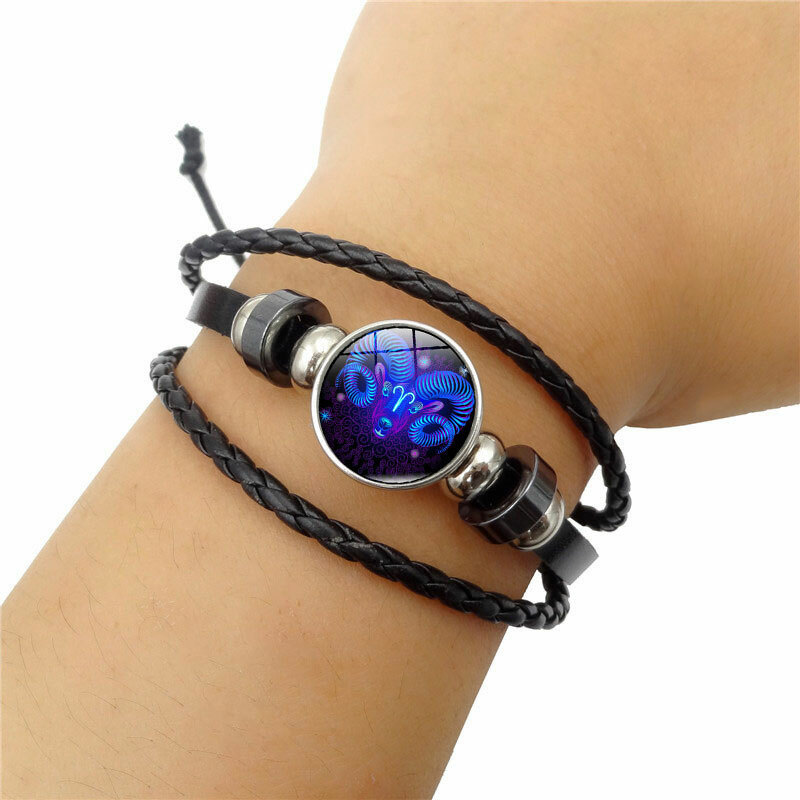 Damen Herren Surferarmband Sternzeichen Steinbock Blau Geschenk Bracelet Chunk