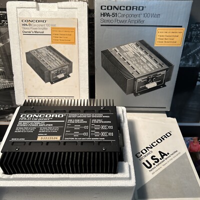 Vintage Concord HPA-51 100 Watt Stereo Power Amplifier Car-ponent