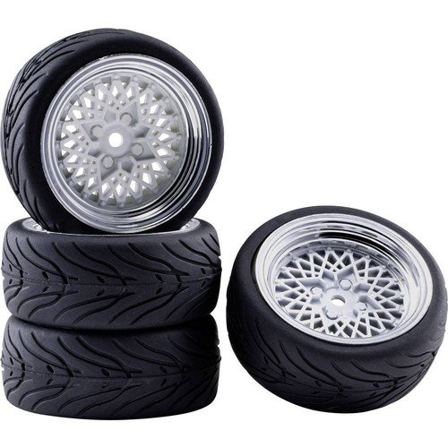 Reely 1:10 Buggy Roues Complètes Rally Design Trou Gris – Lot 2, Prêtes à Rouler