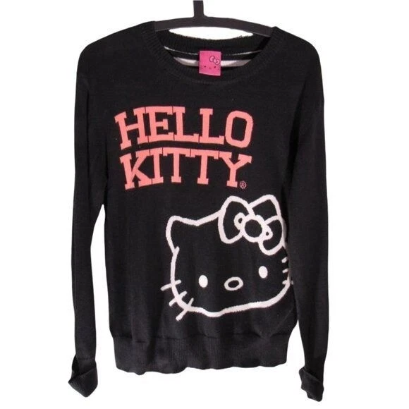 Striped hello cheap sweater
