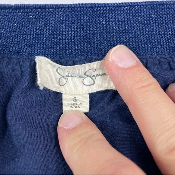 Falda Jessica Simpson Azul Marino Dorado Metálico Tul Brillante Niña Talla Pequeña Foto 2 de 4