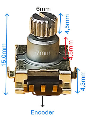 2x E7 ALPS EC11 Encoder SMD 18fach ohne Taster