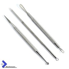 Set Of 3 Comedone Blackhead Extractor Remover Acne Pimple Spot Blemish Facial CE