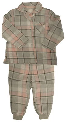 Conjunto de pijama de algodón cepillado a cuadros bebé gris 18-24 meses Ex-Store