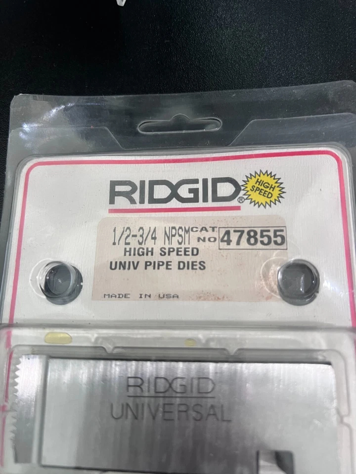 Ridgid 47855 1/2"-3/4" NPSM HS 14 TPI Universal Pipe Dies - Image 4 of 4