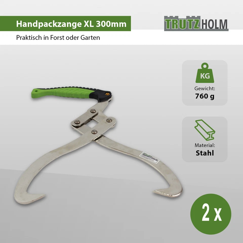 Handpackzange XL 300mm Fällheber 2x Packzange Handhebehaken Sappie Holzgreifer  - Bild 2 von 4
