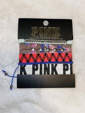 NWT Victoria's Secret 3 Elastic Hair Tie Scrunchie Hair Bands 2 Bracelet Set