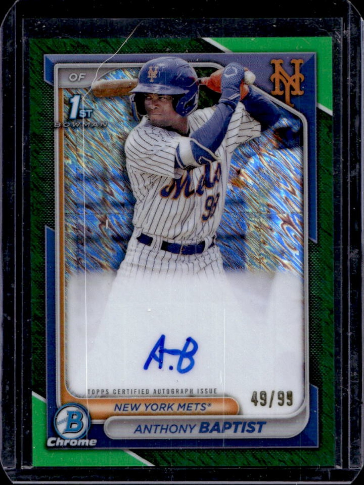 2024 Bowman Anthony Baptist Chrome Auto Gold Shimmer Refractor 1st #49/50