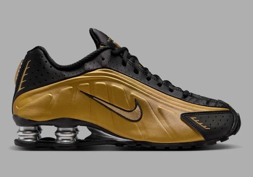 Nike Shox R4 Black/Metallic Gold Men’s Size US 10.5 (12W) Casual Sneakers New✅ - Picture 3 of 8