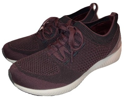 Skechers BOBS SQUAD ALPHA GAL Slip On Knit Sneakers Comfort Shoes burgundy W 9.5