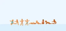 Preiser HO Scale 10529 – Assorted Babies (9-Pack, Hand-Painted Figures)