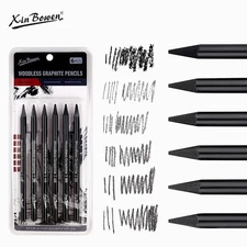 Wood free graphite sketching carbon pencil set, art student drawing