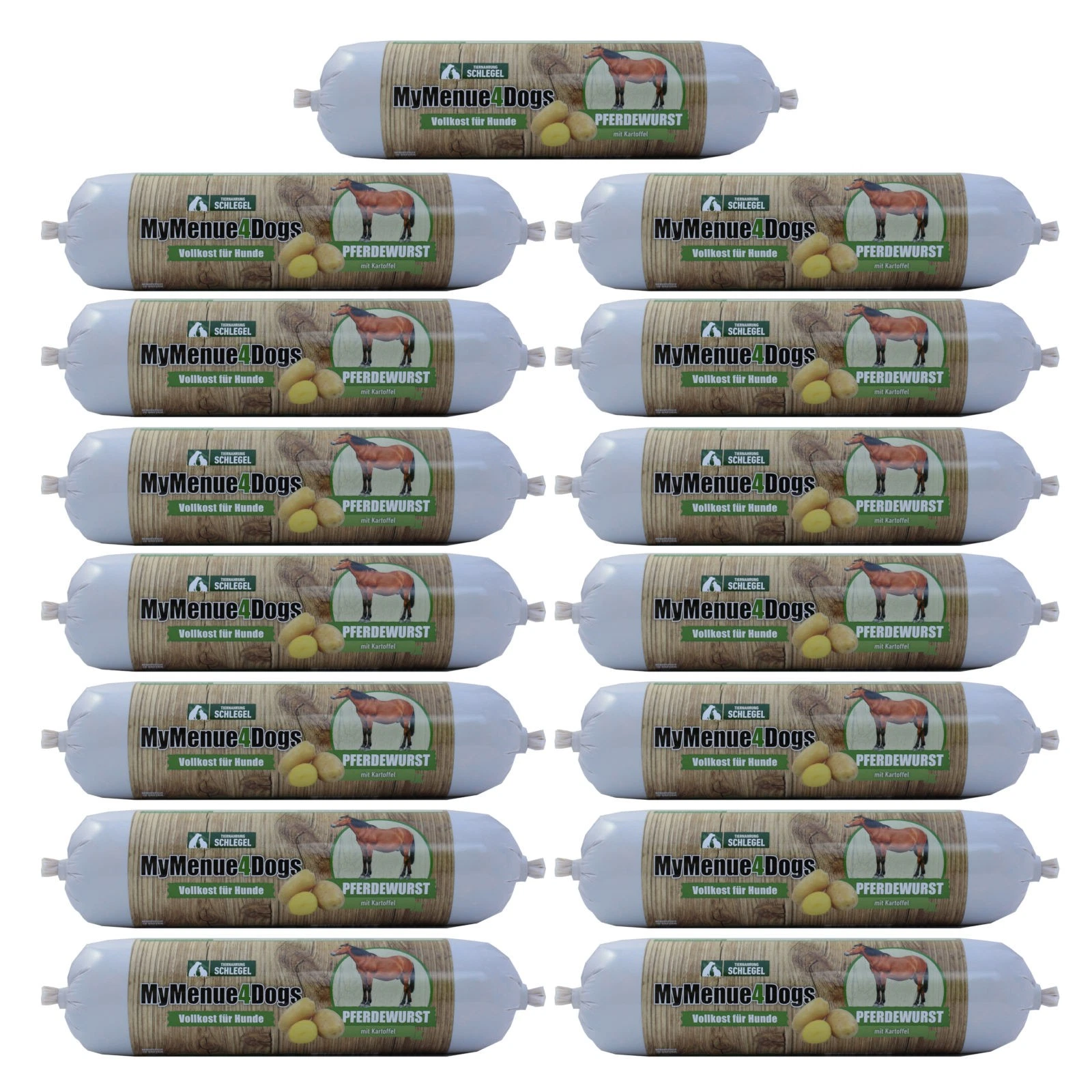 MyMenue4Dogs dog food horse sausage 15 x 400 g meat complete food dog sausage