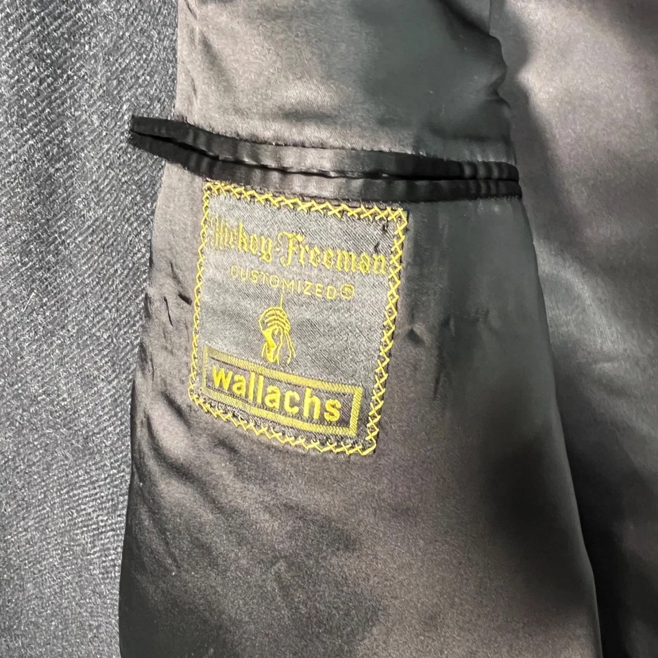 Hickey Freeman Wallachs Custom Made Wool Overcoat Dark Gray - Image 3 of 4