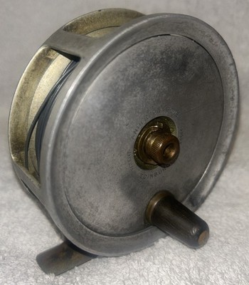 Vintage Salmon Fly Reel ANDERSON & SONS of Edinburgh Alloy 4  Dia x 1 1/2  Wide