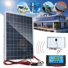 30W Solar Panel Trickle Charger 12V Solar Battery w/ 100A Controller Maintainer