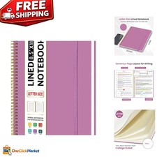 Stylish Large Spiral Notebook - Durable Binding  Waterproof Cover, 100 Pages
