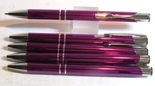 LOT OF 5 TERZETTI ARROW METAL PURPLE BALLPOINT PEN/CT