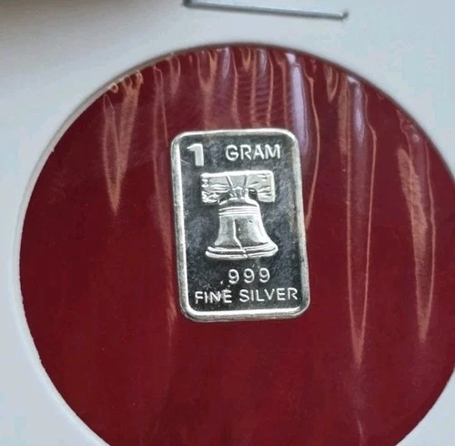 Liberty Bell 🔔 1 Gram .999 Fine Pure Silver Bullion Mini Bar Ingot Coin