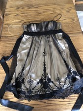 Dressbarn Collection Size 14 Black Tulle Lace Gothic Look Lined Padded Cups