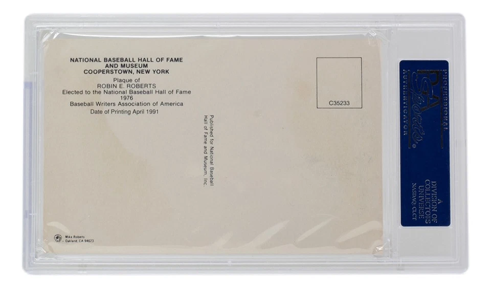 Robin Roberts Signed Slabbed Phillies Hall of Fame Plaque Postcard PSA/DNA - Image 3 of 4