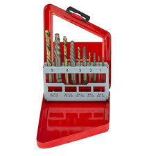 01925A Screw-Extractor and Left-Hand Drill-Bit Set, HSS M2 Steel Drill Bits, All